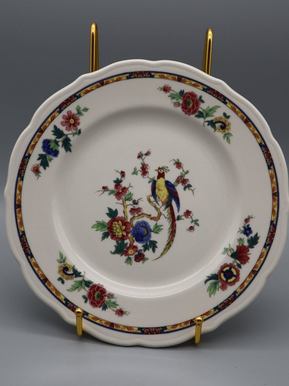 Vtg Syracuse China Dewitt Clinton Pilgrim Dinner Plate Pheasant Bird of Paradise